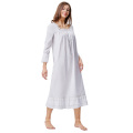 Катя Касин женщины дамы Викторианский стиль с длинным рукавом площади шеи 100%хлопок ночной рубашке сна платье KK000467-1